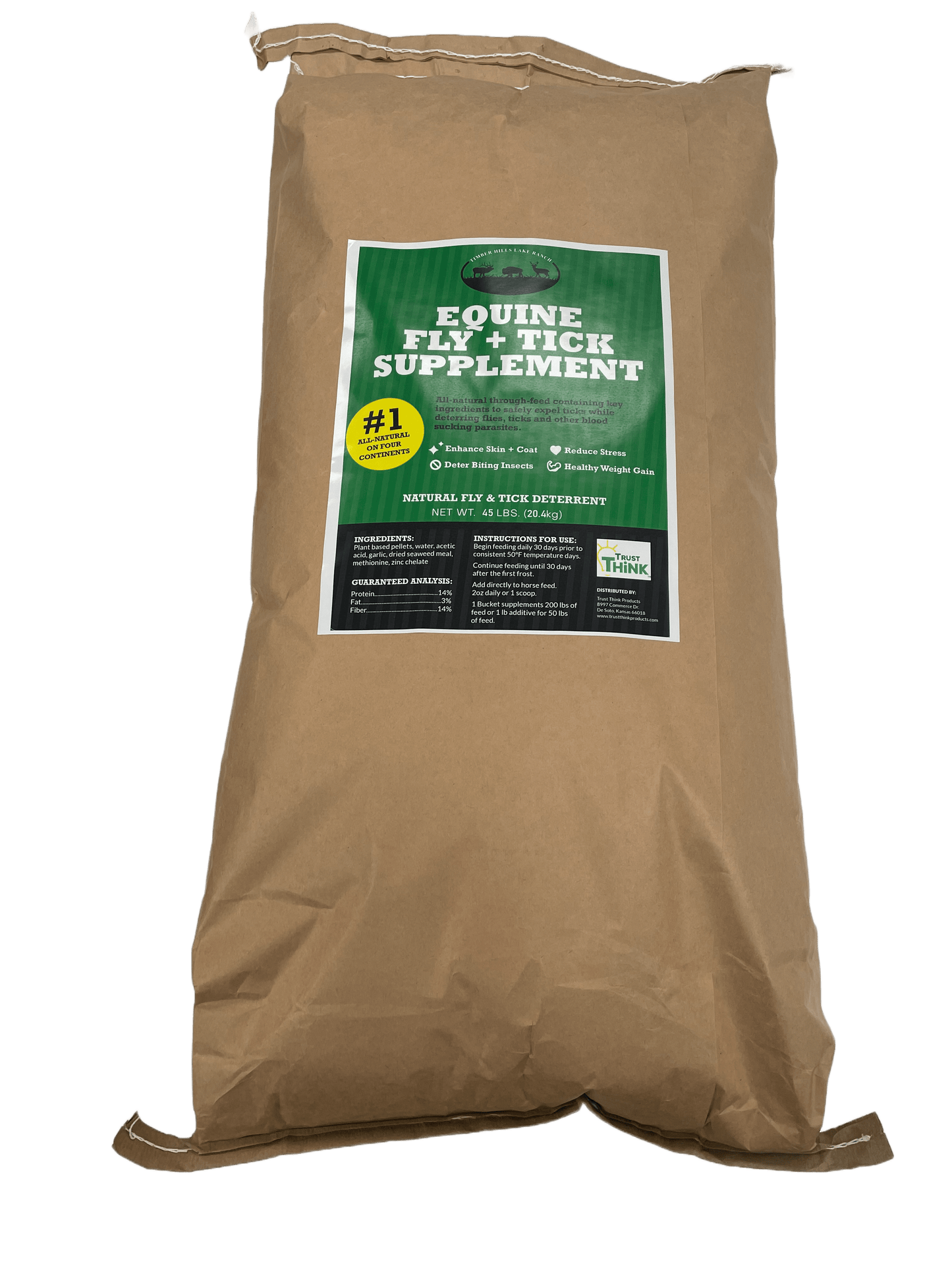 Timber Hills - Equine Fly + Tick Supplement - 45lbs Supply