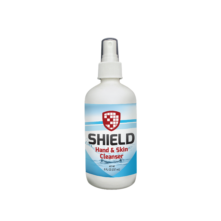 applying trust think shield hand and skin cleanser for safe skin cleaning and bacteria removal